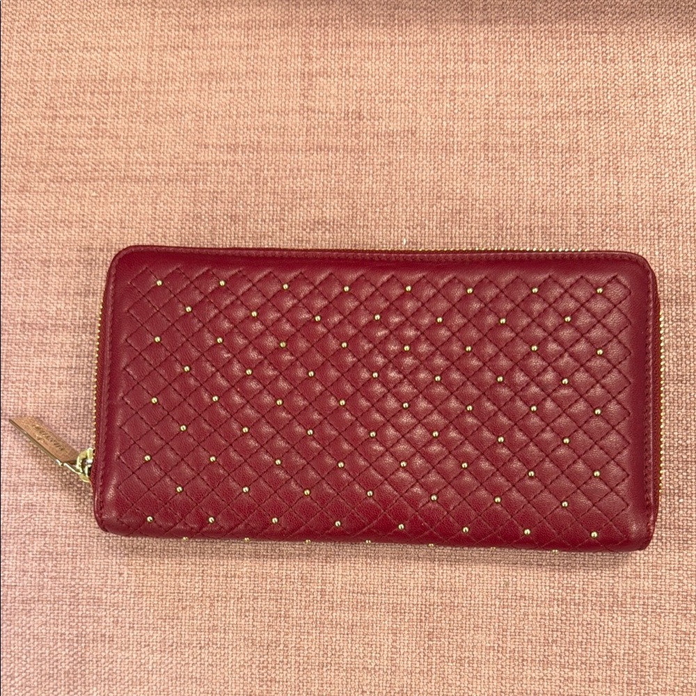Elegant Quilted Red Wallet